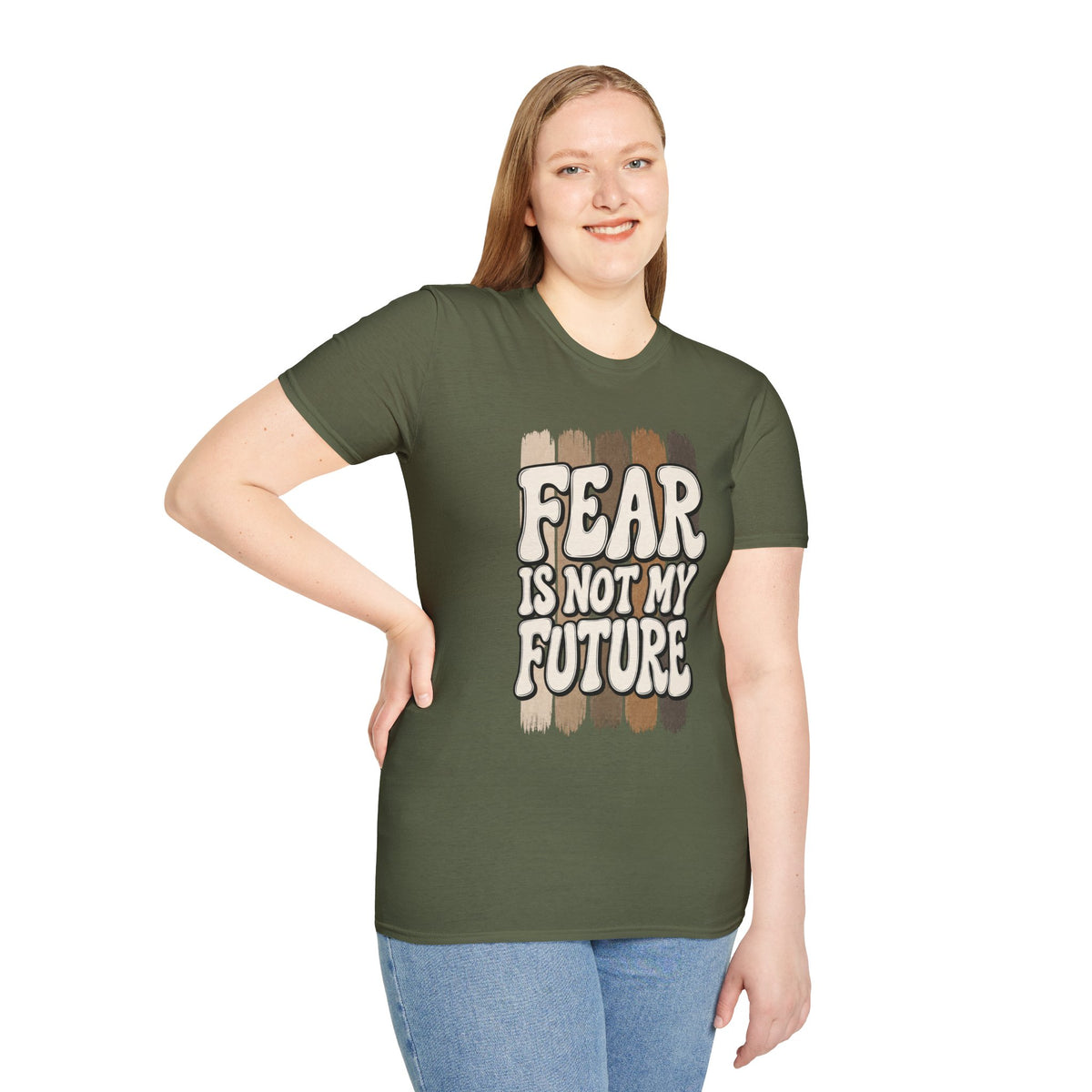 Fear Is Not My Future T‑Shirt — Inspirational Retro Brushstroke Design