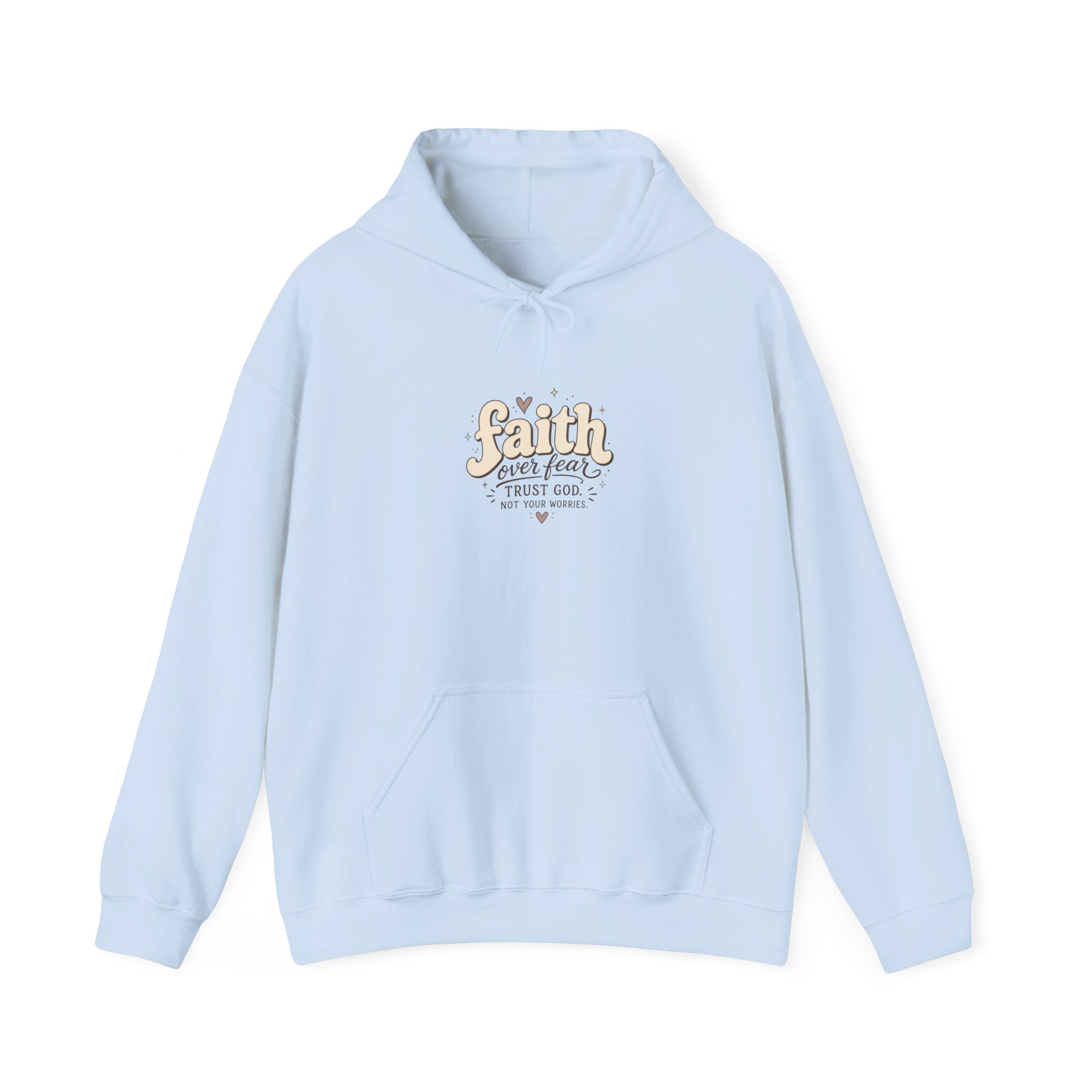 Faith Over Fear Hoodie – Inspirational Christian Pullover with "Faith Over Fear" Design