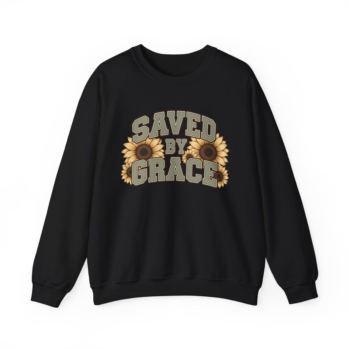 Saved By Grace Sweatshirt — Sunflower Christian Crewneck