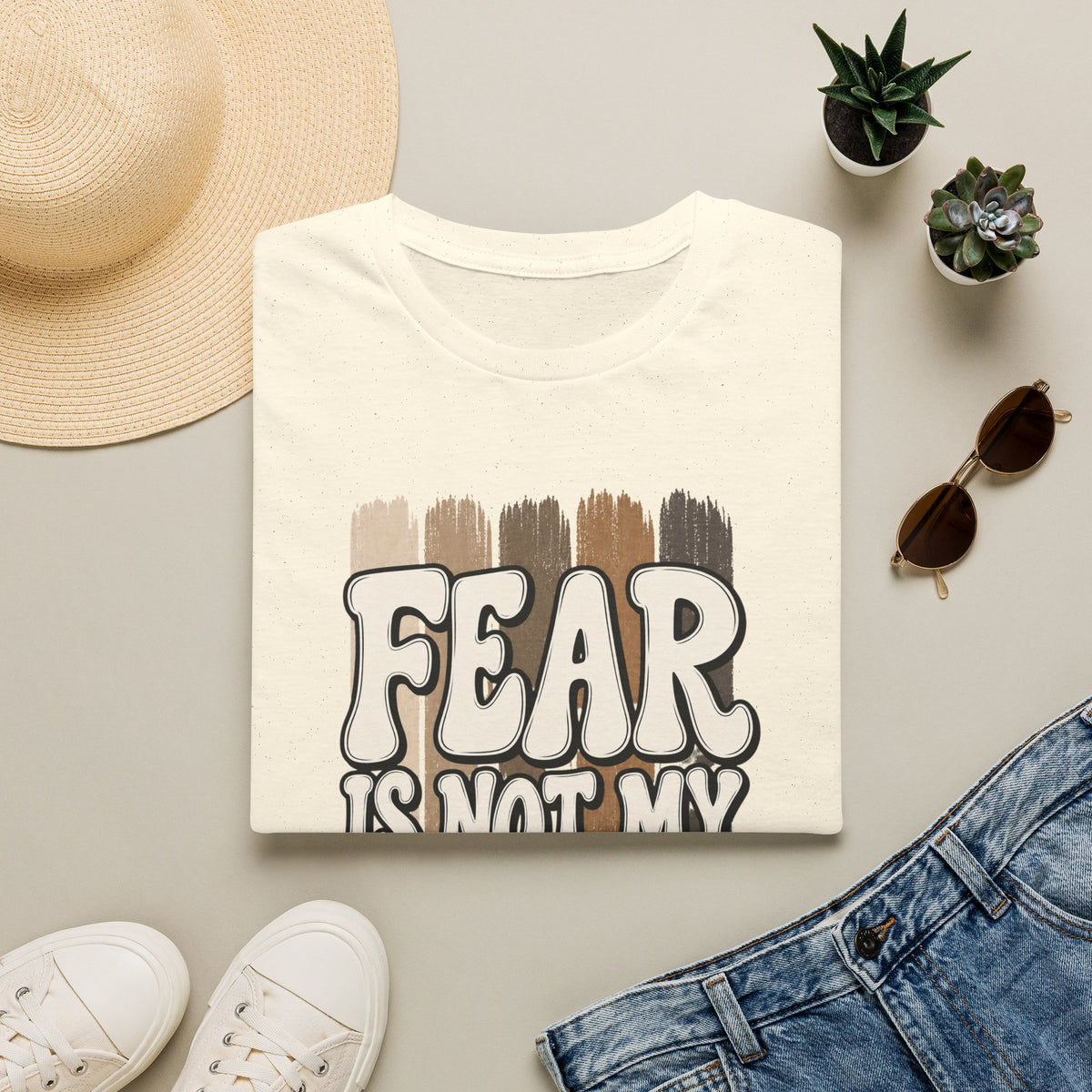 Fear Is Not My Future T‑Shirt — Inspirational Retro Brushstroke Design