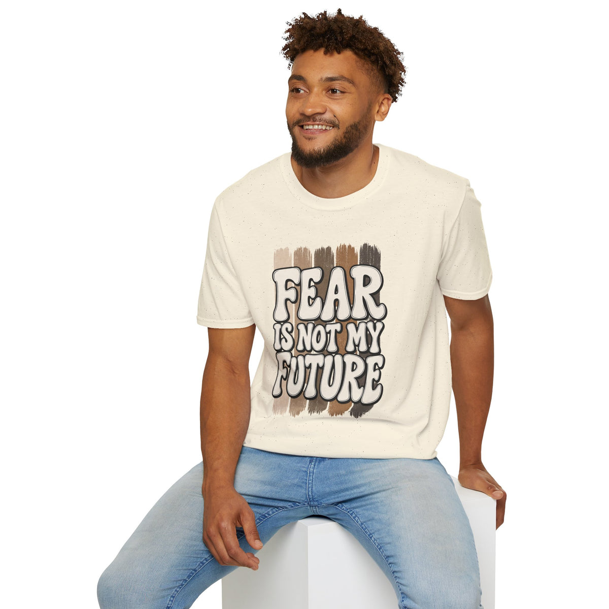 Fear Is Not My Future T‑Shirt — Inspirational Retro Brushstroke Design