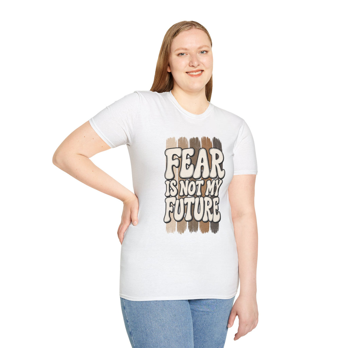 Fear Is Not My Future T‑Shirt — Inspirational Retro Brushstroke Design